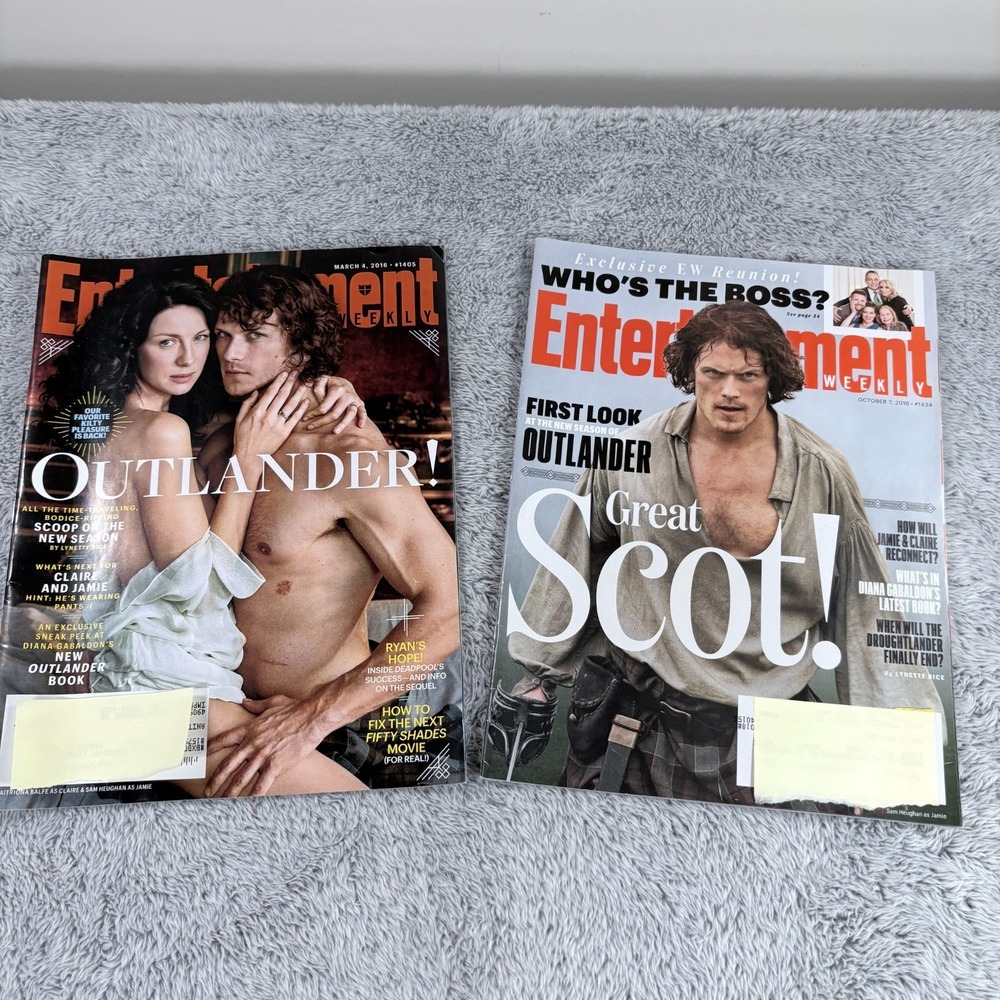 Entertainment Weekly OUTLANDER Sam Heughan Caitriona Balfe MAR 2016 & OCT 2016 - Picture 1 of 5